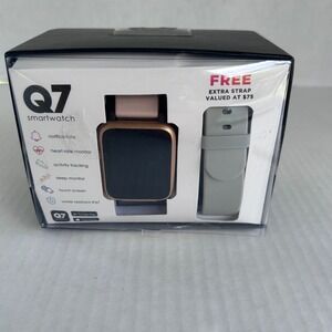 Q7 Smartwatch Rose Gold Blush Pink with Extra Grey Strap 900006R-51-P04 NEW